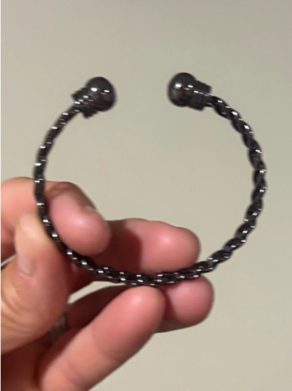 Park Lane Braided Lifestyle Open Cuff Bracelet - Gunmetal Hematite Finish